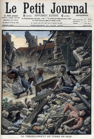 Midi-jordskjelvet i Sørøst-Frankrike – «Le Petit Journal» av 27. juni av French School