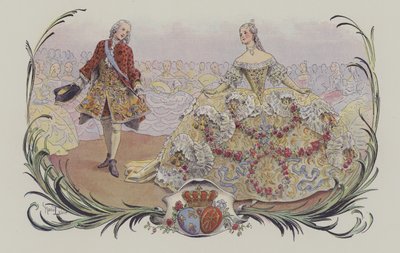 Menuett (farge litho) av French School
