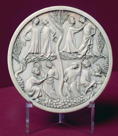 Speilkasse som viser hoffscener, ca. 1320-30 (se også 170247) av French School