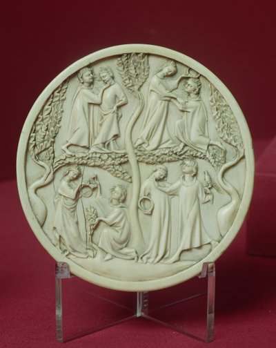 Speilkasse som viser hoffscener, ca. 1320-30 (se også 206960) av French School
