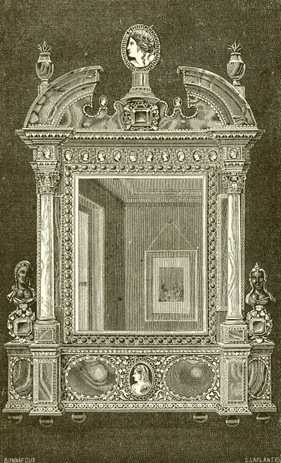 Speil av Mary de Medici av French School
