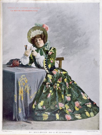 Mlle Mily-Meyer i rollen som Mlle Le Normand, 1899 (typogravure) av French School