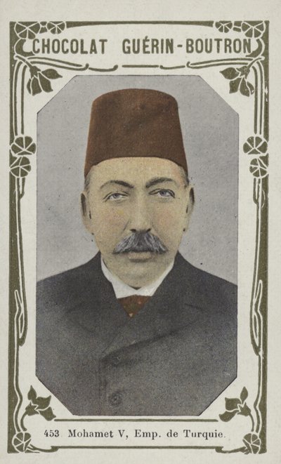 Mohammed V, keiser av Tyrkia (farget bilde) av French School