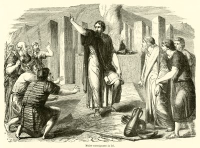 Moses lærer loven (gravering) av French School