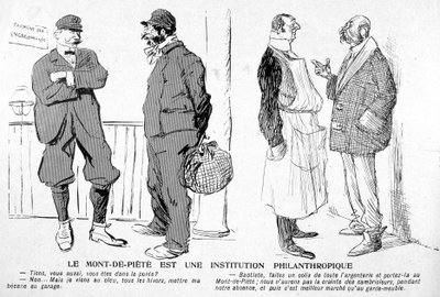 Mont-de-Piété er en filantropisk institusjon - i "The Butter Plate"" av 03.06.1905 av French School