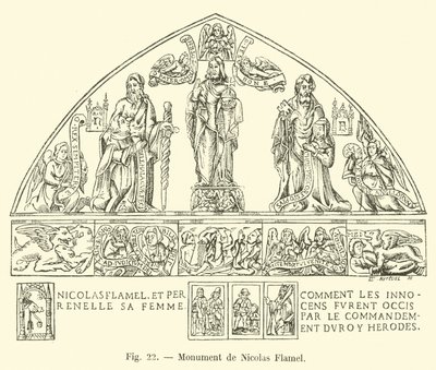 Monument til Nicolas Flamel av French School