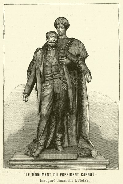 Monument til den myrdede franske presidenten Sadi Carnot (gravering) av French School