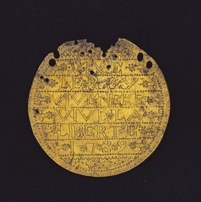 Månen: Lenge leve Roy, lenge leve Necker, lenge leve friheten 1789 (messing) av French School