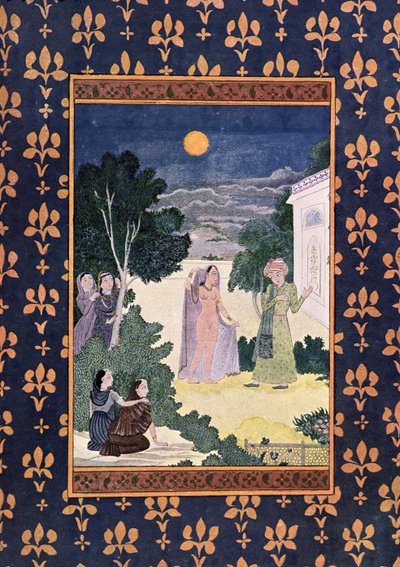 Moon of Beauty, illustrasjon for The Arabian Nights, 1895 (fargegravering) av French School