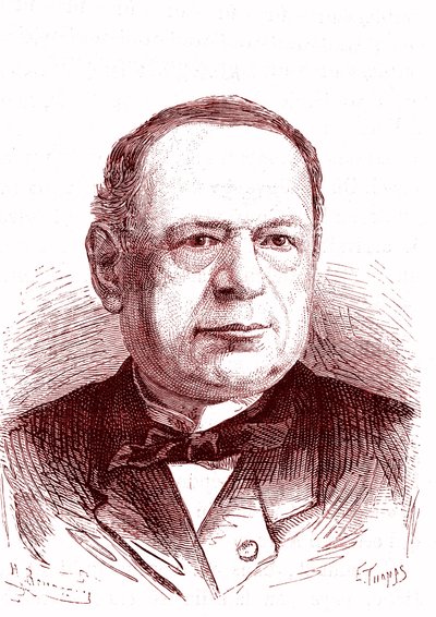 Moritz Hermann Von Jacobi (1801-1874), russisk ingeniør og fysiker (galvanisering, elektriske motorer). Gravering 1867 av French School