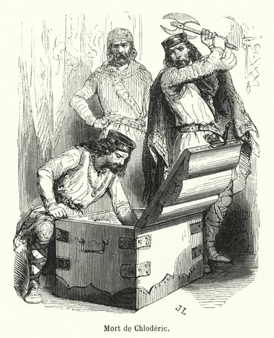 Død av Chloderic (gravering) av French School