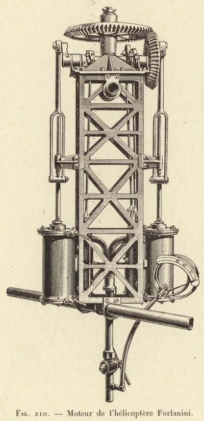 Forlanini helikoptermotor (gravering) av French School