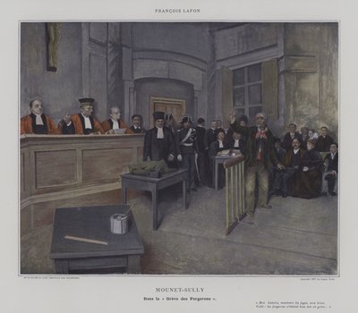Mounet-Sully i "Greve des Forgerons" (farge litho) av French School