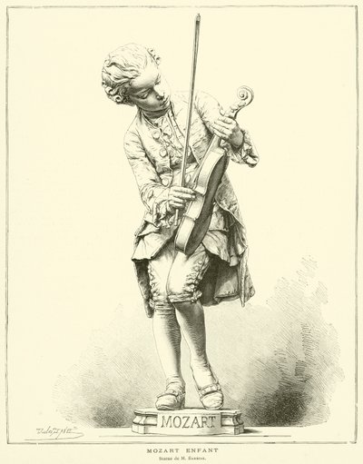 Mozart-barn, Statue av M Barrias (gravering) av French School