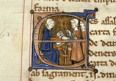 Ms.41 f.82v Betalende skatt, fra Livre Juratiore dAgen av French School