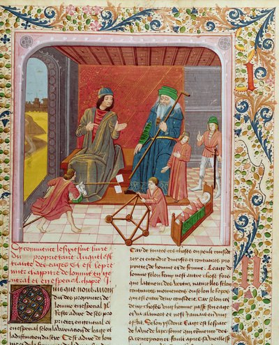 Ms.Fr.218 The Six Ages of Man fra Des Proprietez des Choses av Bartholomeus Anglicus av French School