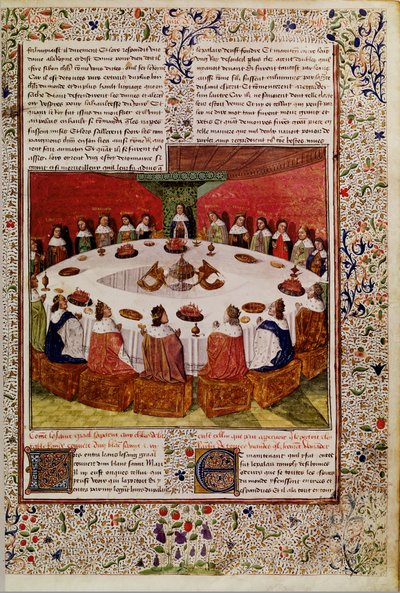 Frk. Fr. 112 f.5 Åpenbaring av den hellige gral, fra Queste del Saint Graal, ca. 1470 av French School