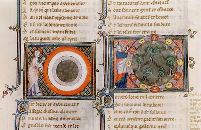 Ms 1044 fol.17v The Creation, fra Ovide Moralise skrevet av Chretien Legouais av French School