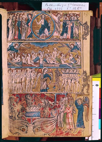 Ms 1273 f.19r Den siste dommen, fra en psalter av French School