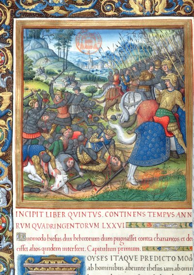 Fru 1581 f. 154 Illustrasjon fra bok VIII (Fra Davids død til Akabs død), kapittel 1 av jødenes antikviteter (Antiquitates Judaicae) av Flavius Josephus - Hvordan Salomo, da han av French School