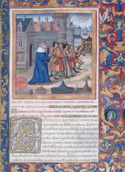 Fru 1581 f. 228 Illustrasjon fra bok XII (Fra Alexander den stores død til Judas Maccabaeus