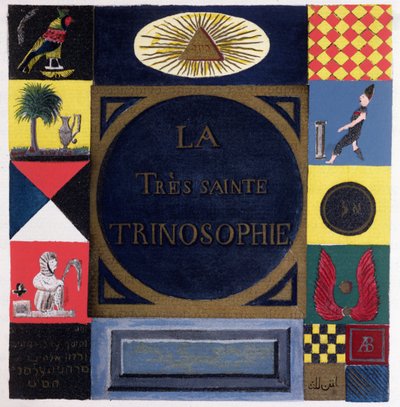 Ms 2400 Frontispice av La Tres Sainte Trinosophie tilskrevet Comte de Saint-Germain (1696-1784) (wc på papir) av French School