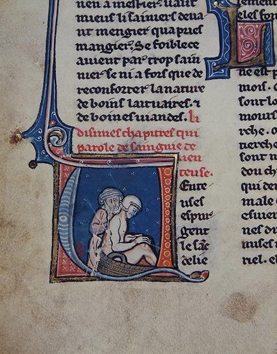 Ms 2510 Auskultasjon av en syk mann (vellum) av French School
