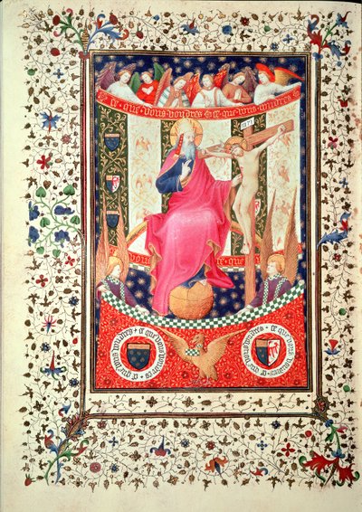 Ms 2 f.18v The Trinity, from the Boucicaut Hours, ca. 1410 av French School