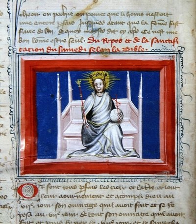 Ms 314 Gud i Majestet, fra Bible des Grands Augustins av French School