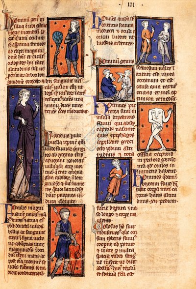 Ms 320 Fol.46r Monsters, fra 'De Natura rerum' av Thomas van Cantimpre (1201-72) (vellum) av French School