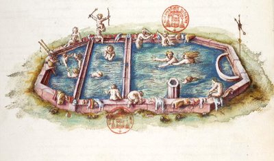 Ms 3243 The Baths of Nerys at Neris-les-Bains, illustrasjon fra 