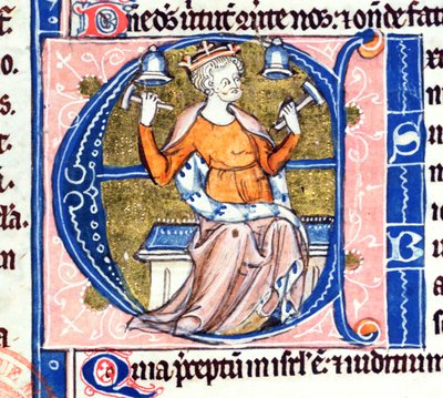 Ms 34 Historikert initial A fra en latinsk bibel av French School
