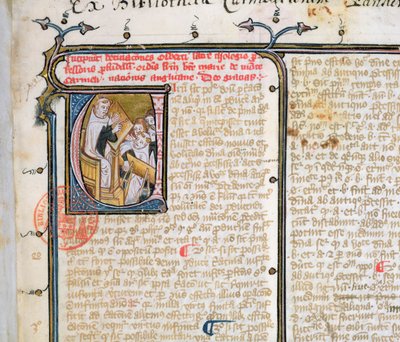 Ms 3519 fo.1 Karmelittprofessor underviser elevene sine av French School