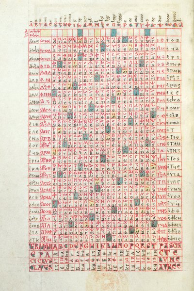 Ms 364 A Perpetual Calendar, fra Breviary of Mont-Cassin, sent på 11. eller tidlig på 1100-tallet av French School