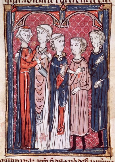Ms 372 fol.141 An Engagement, fra Decrets de Gratien av French School