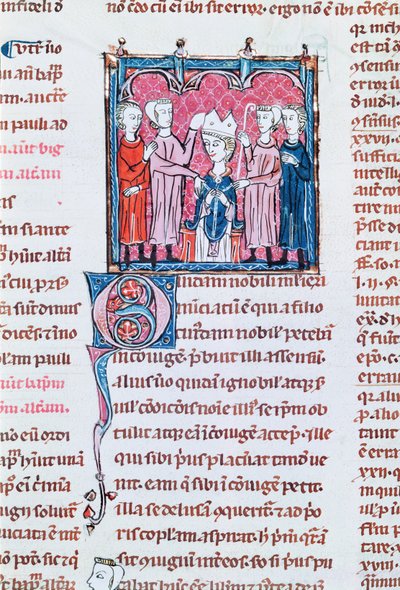 Ms 372 fol.158v Enthronement of a Bishop, fra Decrets de Gratien av French School