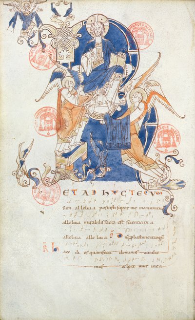 Ms 384 Christ in Glory, side fra Antiphonary of Saint-Denis av French School