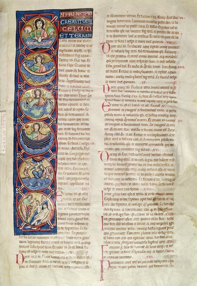 Ms 3 fol.4 Skapelsens seks dager, fra Bibelen til St. Sulpicius av Bourges av French School