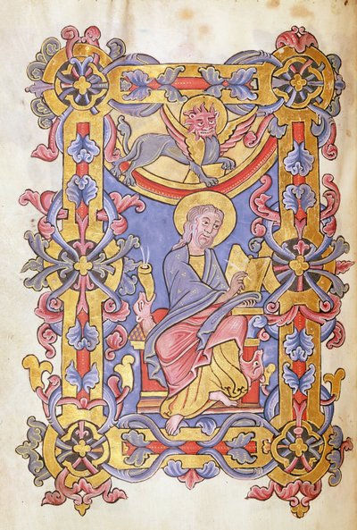Ms 479 fol.53 St. Mark, fra Evangeliene til Abbaye de Cysoing av French School