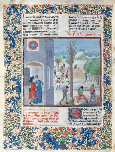 Ms 5064 f.299v Yrker for hver måned i året, illustrasjon fra Le Livre des Prouffitz Champestres av Pietro de Crescenzi (1230-132021) av French School