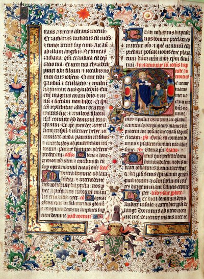 Ms 626 fol.174v St. Johannes døperen, fra Missal of Jean de Lannoy av French School