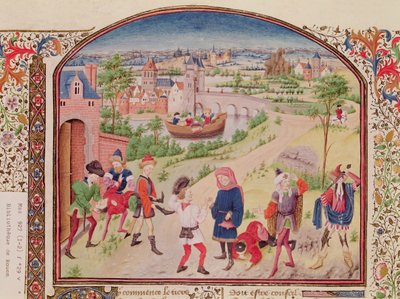Ms 927 Fol.29v Mot og feighet, fra etikk, politikk og økonomi av Aristoteles (384-322 f.Kr.) av French School