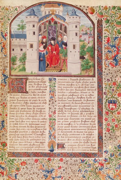 Ms 927 Fol.426 Presentation of The Economics, from Ethics, Politics and Economics av Aristoteles (384-322 f.Kr.) (for detaljer se også 165171) av French School