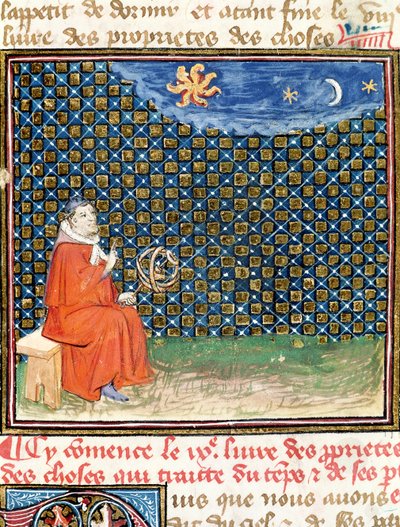 Ms 993 fol.114 Properties of the Sky, fra Le Livre des Proprietes des Choses av Jean Cordichon av French School