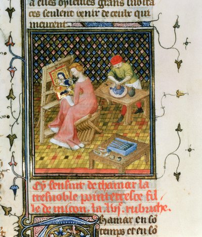 Fr 12420 fol.86r The Story of Thamyris, fra `De Claris Mulieribus, fra verkene til Giovanni Boccaccio av French School