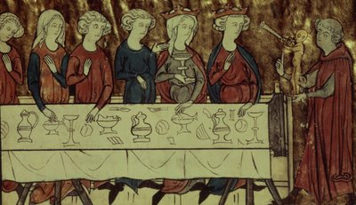 Fr. 1633 f.4 Bursdagsfesten til Nubien, konge av Armenia, fra Le Conte de Meliacin av Girardin dAmiens av French School