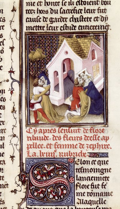 Fr 598 f.97 Prostituerte med klienter, fra Des Claires et Nobles Femmes, av Giovanni Boccaccio (1313-75) ca. 1403 av French School