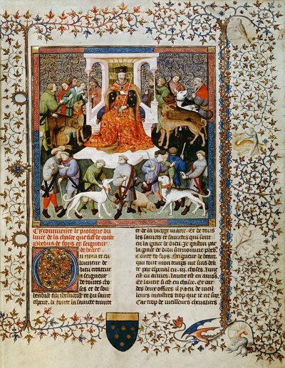 Fr 616 fol.13 Forberedelse til jakten, fra Livre de la Chasse av Gaston Phebus de Foix (1331-91) av French School