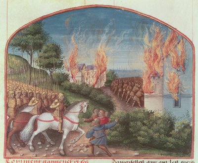 Fr 91 Fol.87 Side fra The Story of Merlin av Robert de Boron, ca. 1482-89 av French School