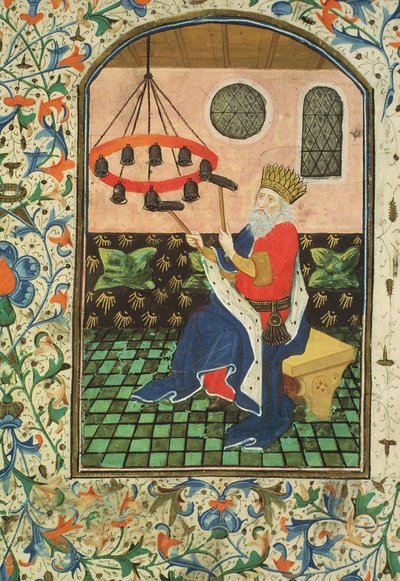 Ms Gen 288 f.183v Konge og musikk, c.1460 av French School